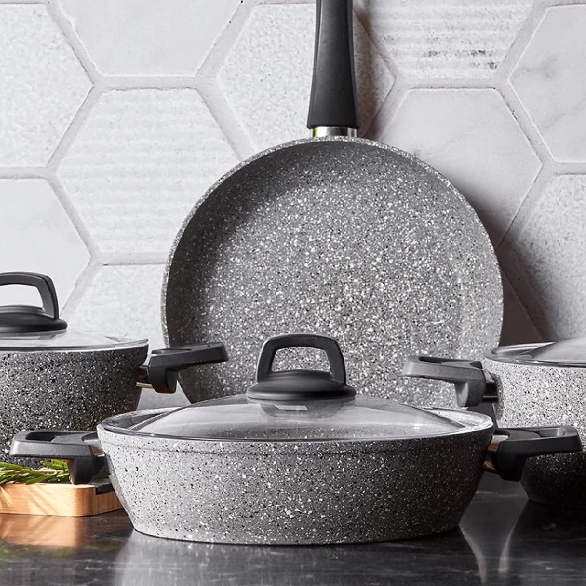 Ensemble De Casseroles/casseroles - Antiadhésif/ensemble De Poêles à Frire, Ensemble De Poêles à Frire, Sans PFAS, Va Au Lave-vaisselle 6 Ensemble De Casseroles/casseroles - Antiadhésif/ensemble De Poêles à Frire, Ensemble De Poêles à Frire, Sans PFAS, Va Au Lave-vaisselle – Image 6