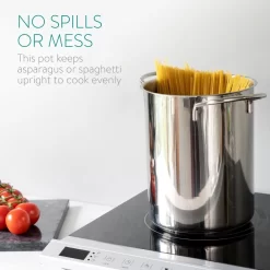 Poêle à Asperges En Acier Inoxydable Navaris Avec Couvercle - Cuiseur à Asperges En Acier Inoxydable Avec Panier Et Couvercle Amovibles - Sans BPA - Capacité 3,9 Litres - Passe Au Lave-vaisselle -Fournitures De Cuisine Boutique 1200x1200 1084