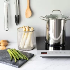 Poêle à Asperges En Acier Inoxydable Navaris Avec Couvercle - Cuiseur à Asperges En Acier Inoxydable Avec Panier Et Couvercle Amovibles - Sans BPA - Capacité 3,9 Litres - Passe Au Lave-vaisselle -Fournitures De Cuisine Boutique 1200x1200 1086