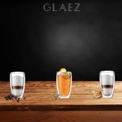 Verre GLAEZ® à Double Paroi - Verres à Verres à Café Latte Macchiato - Tasses à Café / Verres à Thé - Longdrinkglas - Mojitoglas - Verre à Café Verres à Thé à La Bouche - Verres à Café à Double Paroi - Lave-vaisselle - 450 Ml -Fournitures De Cuisine Boutique 1200x1200 1100