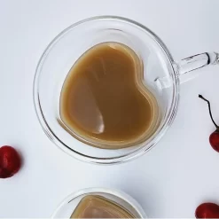 Verres à Thé Verres Paroi - Effet Coeur - 240 Ml - Set De 4 - Verres à Thé Double Paroi - Verre à Thé Avec Oreille - Verres à Café Cappuccino Latte Macchiato - Love Mug - Mugs Cadeau -Fournitures De Cuisine Boutique 1200x1200 1144