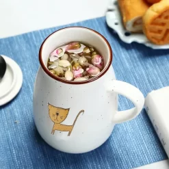 TuYines Tasse à Café Avec Couvercle Chat Tasse Cappuccino Tasse à Café En Céramique Avec Cuillère 380 Ml Tasse Drôle Lait Café Style D -Fournitures De Cuisine Boutique 1200x1200 1155