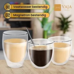 Verres à Thé Trends Verres à Thé à Double Paroi Avec Cuillère - Set De Verres à Café - 250 Ml - 6 Pièces - Verres à Cappuccino - Verre à Thé à Double Paroi -Fournitures De Cuisine Boutique 1200x1200 1162