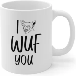 Tasse En Céramique I Wuf You, Tasse En Céramique Drôle, Style Unique Pour Les Amoureux Des Chiens, Cadeaux Pour Les Propriétaires De Chiens, Tasse De Qualité, D015-015W, 11 Oz, -Fournitures De Cuisine Boutique 1200x1200 1199