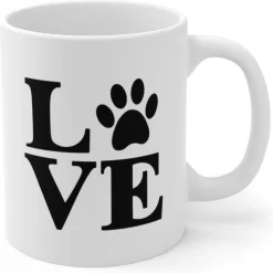 Tasse En Céramique D'amour De Paw , Tasses En Céramique D'amant De Chien, Beau Cadeau Pour Les Propriétaires De Chien, Style Unique Pour Les Amoureux De Chien, D015-047W, 11oz, -Fournitures De Cuisine Boutique 1200x1200 1213