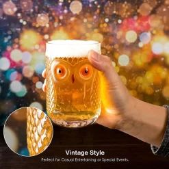 ALAMHI Hibou Cadeaux Verres à Bière, Hibou Pinte Verres à Boire Artisanat Verre à Bière étain En Forme De Verre Pour Pique-nique Anniversaire Chouette Cadeau Pour Femmes, Hommes, Filles Ou Enfants -Fournitures De Cuisine Boutique 1200x1200 1252