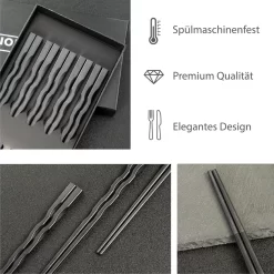 Bâtonnets à Sushi, Baguettes Allant Au Lave-vaisselle, 5 Paires, 10 Pièces, Avec Coffret Cadeau, Bâtonnets à Sushi, Baguettes, Set à Sushi, Vaisselle à Sushi, Baguettes à Manger, Baguettes Chinoises -Fournitures De Cuisine Boutique 1200x1200 126