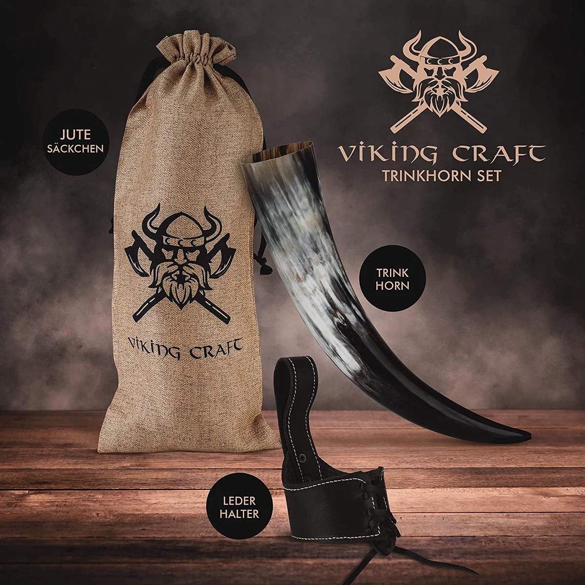 Corne à Boire Viking Environ 450 Ml - Ensemble De 3 Cornes Authentiques Pour Vikings Avec Vin De Miel Avec Support De Ceinture - Décoration Methorn Viking, Chope De Bière Médiévale LARP, Miel Avec 6 Corne à Boire Viking Environ 450 Ml - Ensemble De 3 Cornes Authentiques Pour Vikings Avec Vin De Miel Avec Support De Ceinture - Décoration Methorn Viking, Chope De Bière Médiévale LARP, Miel Avec – Image 6