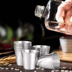 Set De 12 Gobelets à Shot En Acier Inoxydable, Verres à Shot Portables En Acier Inoxydable, Gobelets à Vin, Gobelets à Boire Pour Whisky, Liqueur De Tequila (45 Ml) -Fournitures De Cuisine Boutique 1200x1200 1271