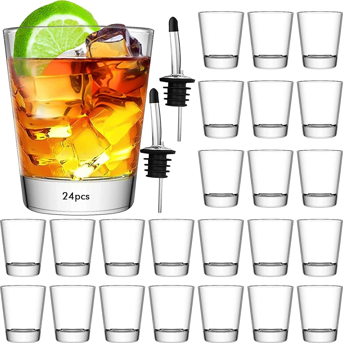 Set De 24 Verres à Shot En Bulk 2 Oz/60 Ml Verres à Heavy Shot Shot Rock , Vodka, Expressos, Liqueurs, Tequila, Vin Et Desserts (24 Paquets) 1 Set De 24 Verres à Shot En Bulk 2 Oz/60 Ml Verres à Heavy Shot Shot Rock , Vodka, Expressos, Liqueurs, Tequila, Vin Et Desserts (24 Paquets)