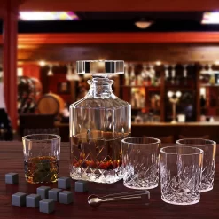 Ensemble De Carafe à Whisky, Ensemble à Whisky, 750 Ml, Carafe à Whisky Avec 4 Verres à Whisky De 20 Ml, Pierres à Whisky, Belle Boîte Cadeau, Whisky, Cadeaux Pour La Fête Des Pères Pour Homme -Fournitures De Cuisine Boutique 1200x1200 1373