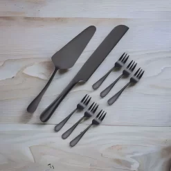 Lot De 8 Gâteaux | Acier Inoxydable Acier Inoxydable | Set De Service à Gâteau 8 Psc | Lave-vaisselle | Couteau à Gâteau Pelle à Gâteau Fourchettes à Gâteau Zwart