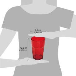 Ensemble De Verres à Eau En Plastique Design Omada, Contenu 42,5 Cl. Ils Sont Idéaux Pour Les Boissons Ou Les Long Drinks, Passe Au Lave-vaisselle, Made In Italy, Empilable, Linea Unglassy, ​​​​Couleur Rouge -Fournitures De Cuisine Boutique 1200x1200 1423