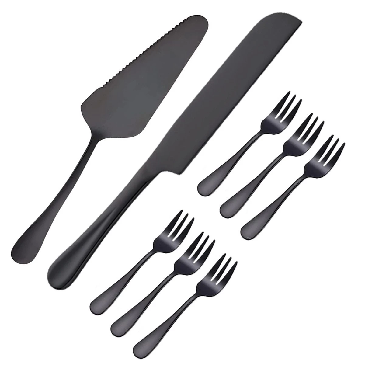 Lot De 8 Gâteaux | Acier Inoxydable Acier Inoxydable | Set De Service à Gâteau 8 Psc | Lave-vaisselle | Couteau à Gâteau Pelle à Gâteau Fourchettes à Gâteau Zwart 2 Lot De 8 Gâteaux | Acier Inoxydable Acier Inoxydable | Set De Service à Gâteau 8 Psc | Lave-vaisselle | Couteau à Gâteau Pelle à Gâteau Fourchettes à Gâteau Zwart – Image 2