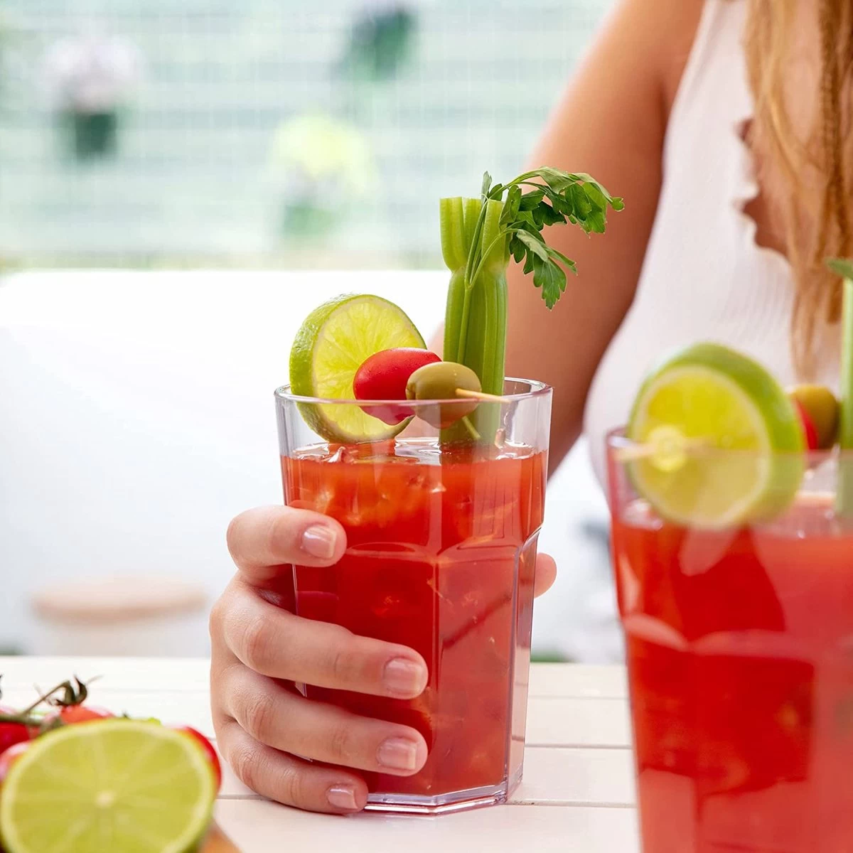 Set Design Lot De 6 Gobelets En Verre Ou Long Drink En Plastique, 14,95 Oz, 4,91 Pouces De Haut, Incassables, Octogonaux, Empilables Et Lavables Au Lave-vaisselle 2 Set Design Lot De 6 Gobelets En Verre Ou Long Drink En Plastique, 14,95 Oz, 4,91 Pouces De Haut, Incassables, Octogonaux, Empilables Et Lavables Au Lave-vaisselle – Image 2