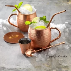 Moscow Mule Cup Set - Set à Cocktail - Comprenant 2 Délicieuses Recettes De Mule - Cadeau De Luxe Homme Femme - 500 Ml - Qwality -Fournitures De Cuisine Boutique 1200x1200 1489