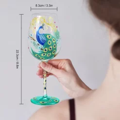 Nymphfable Peint à La Main Verre à Vin Coloré Paon Artisanat Peint Verres à Verres à Vin 15 Oz Cadeau Personnalisé Pour Meilleur Ami -Fournitures De Cuisine Boutique 1200x1200 1532