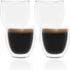 Intirilife 4x Verre à Expresso Transparent à Double Paroi - Verre à Café Verre à Thé Verre Thermique Verre Décoratif