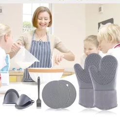 TDR - Gants En Silicone Isolants Thermiquement Extra Longs Pour La Cuisson Et La Cuisson - Ensemble Complet 7 Pièces - Gris -Fournitures De Cuisine Boutique 1200x1200 1646