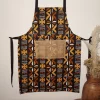 Tablier De Cuisine | Tablier Imprimé Inspiré De Bogolan Géométrique De Style Bohème Africain Fait à La Main