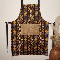Tablier De Cuisine | Tablier Imprimé Inspiré De Bogolan Géométrique De Style Bohème Africain Fait à La Main