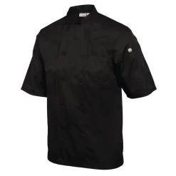 Chef Works Montreal Chef's Jacket Zwart | Coolvent à Manches Courtes - Taille XXL