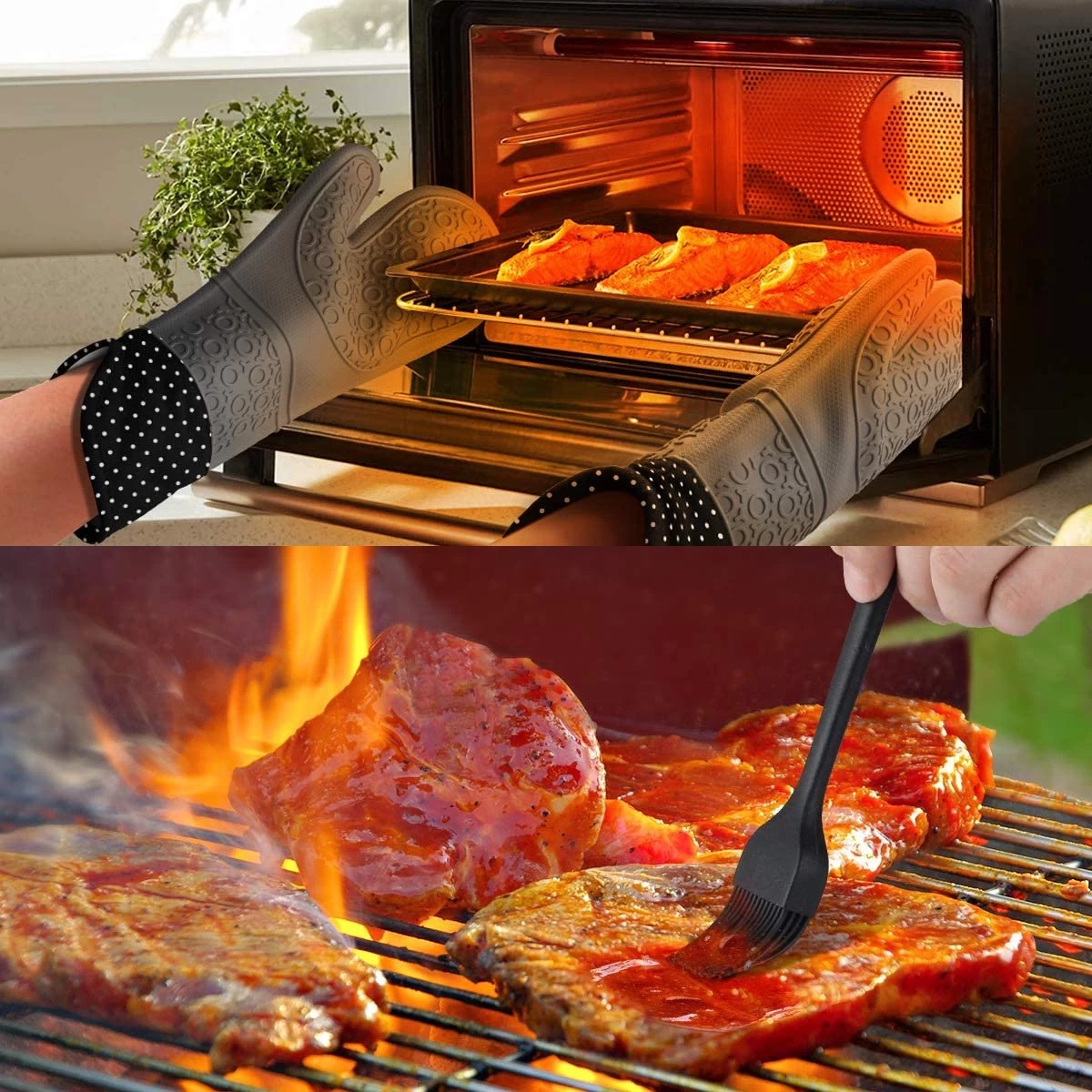 Ensemble De Gants De Cuisine De Luxe – Textile De Cuisine Aid – Accessoires De Four – Gloves De Four 4 Ensemble De Gants De Cuisine De Luxe – Textile De Cuisine Aid – Accessoires De Four – Gloves De Four – Image 4