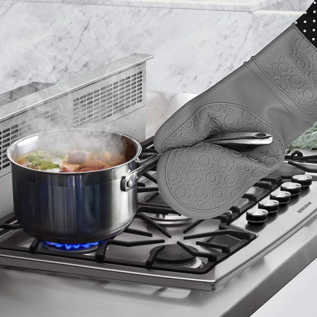 Ensemble De Gants De Cuisine De Luxe – Textile De Cuisine Aid – Accessoires De Four – Gloves De Four 5 Ensemble De Gants De Cuisine De Luxe – Textile De Cuisine Aid – Accessoires De Four – Gloves De Four – Image 5