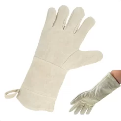 Gant De BBQ En Cuir Cheqo® - Gant De Barbecue - Gant De Four Ignifuge - 36 Cm - Résistant à La Chaleur - Avec Boucle De Suspension - Accessoire De BBQ