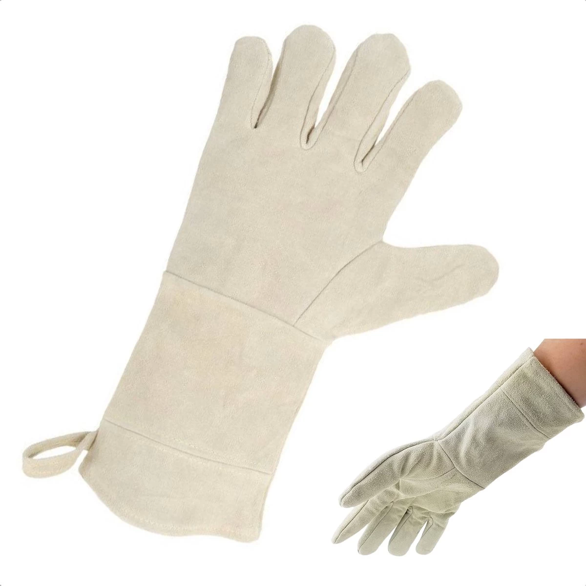 Gant De BBQ En Cuir Cheqo® - Gant De Barbecue - Gant De Four Ignifuge - 36 Cm - Résistant à La Chaleur - Avec Boucle De Suspension - Accessoire De BBQ 1 Gant De BBQ En Cuir Cheqo® - Gant De Barbecue - Gant De Four Ignifuge - 36 Cm - Résistant à La Chaleur - Avec Boucle De Suspension - Accessoire De BBQ