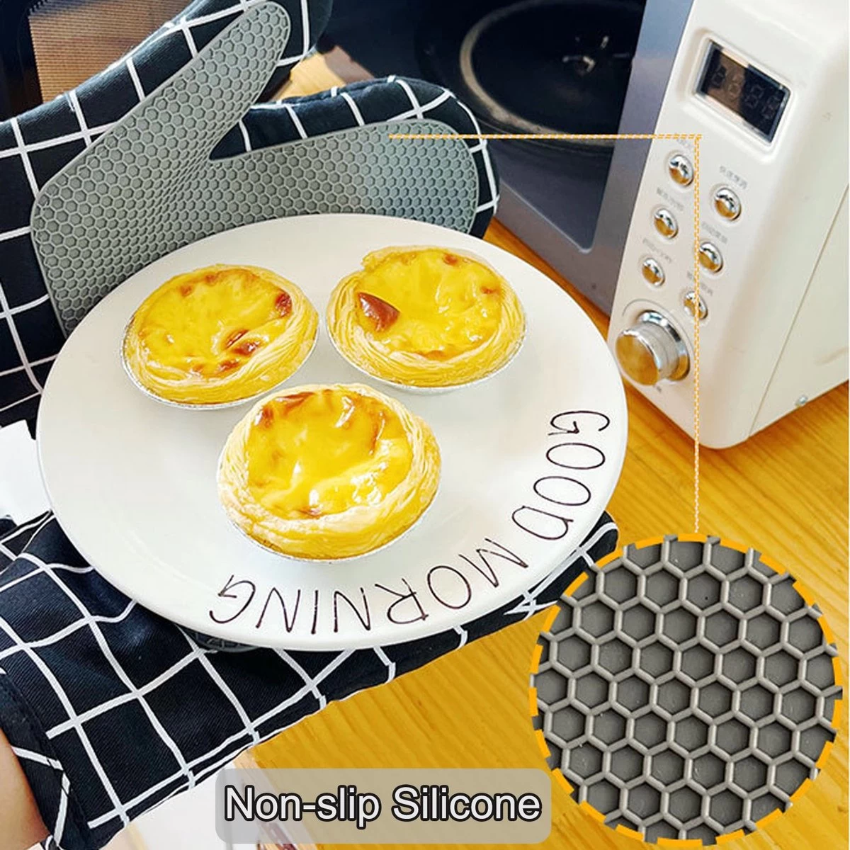 Gants De Four Zacro - Set De 10 Pièces - Protection Jusqu'à 260 °C - Gants De Four Avec 2 Maniques - Résistant à La Chaleur - Cuisson 4 Gants De Four Zacro - Set De 10 Pièces - Protection Jusqu'à 260 °C - Gants De Four Avec 2 Maniques - Résistant à La Chaleur - Cuisson – Image 4