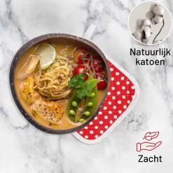 TAVAS Lot De 2 Maniques à Pois Blancs Résistants à La Chaleur Katoen, Thermolite Jusqu'à 200 °C -Fournitures De Cuisine Boutique 1200x1200 1732