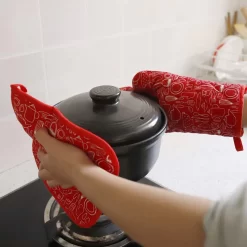 Lot De 3 Gants De Four Et Maniques Pour Gants Résistant à La Chaleur 1 Gants De Four Et 2 Maniques Pour Cuisine , Cuisson, BBQ, Grillades (rouge) -Fournitures De Cuisine Boutique 1200x1200 1736