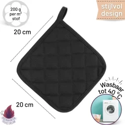 TAVAS Beautiful Zwart Maniques 2 Pièces Résistant à La Chaleur Pot Lapping Set Katoen, Thermolite Jusqu'à 220°C -Fournitures De Cuisine Boutique 1200x1200 1746