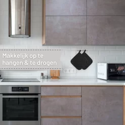 TAVAS Beautiful Zwart Maniques 2 Pièces Résistant à La Chaleur Pot Lapping Set Katoen, Thermolite Jusqu'à 220°C -Fournitures De Cuisine Boutique 1200x1200 1750