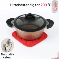 TAVAS Belles Maniques Rouges 2 Pièces Résistant À La Chaleur Pot Lapping Set Katoen, Thermolite Jusqu'à 220°C -Fournitures De Cuisine Boutique 1200x1200 1752