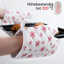 Gants De Four Moois Flocon De Neige 2 Pièces Gants De Cuisine Résistant à La Chaleur Gant De Cuisine En Katoen, Thermolite Jusqu'à 220°C -Fournitures De Cuisine Boutique 1200x1200 1819