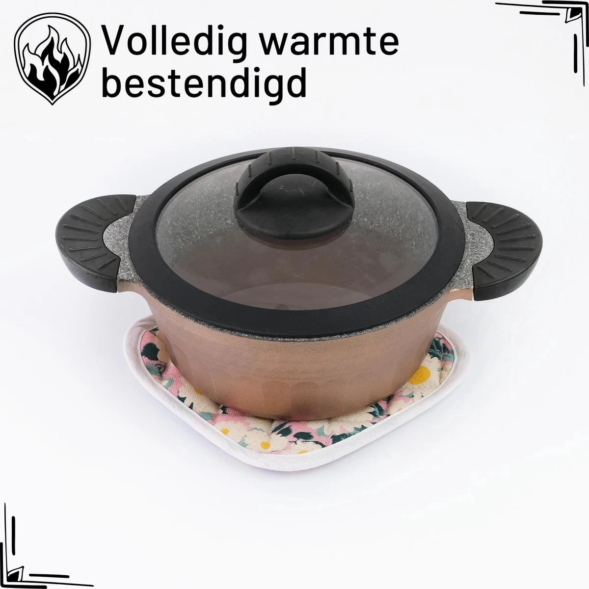 Pure Gant De Cuisine Avec Manique - Rose Avec Marguerites Set De 4 Katoen , Thermolite Résistant à La Chaleur Jusqu'à 200°C Set De Maniques Et Gants De Gants De Four Gants De Four 6 Pure Gant De Cuisine Avec Manique - Rose Avec Marguerites Set De 4 Katoen , Thermolite Résistant à La Chaleur Jusqu'à 200°C Set De Maniques Et Gants De Gants De Four Gants De Four – Image 6