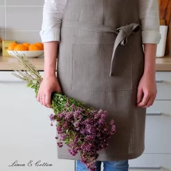 Tablier En Lin Et Cotton Tablier De Cuisine Femme Homme Femme Homme Ella - 100% Lin, Grijs (70 X 84cm) Tablier De Cuisine Ménage Tablier De Cuisson Pour Cuisson Cuisson Chefs Restaurant -Fournitures De Cuisine Boutique 1200x1200 1866