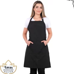 Tablier De Cuisine Pedra Master 60x80 Cm Zwart Tablier De Cuisine Avec Poches Tablier De Service De Restauration Pour Dames Tablier De Restaurant Pour Femme