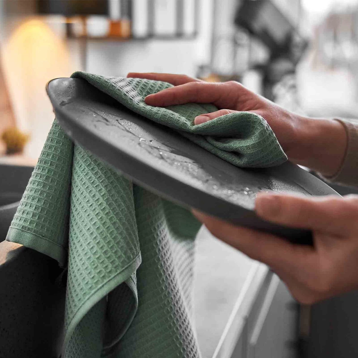 Springlane Set De Torchons 3 Pièces - Coton Et Lin - Torchon, Chiffon à Polir, Serviette à Main Mint 5 Springlane Set De Torchons 3 Pièces - Coton Et Lin - Torchon, Chiffon à Polir, Serviette à Main Mint – Image 5