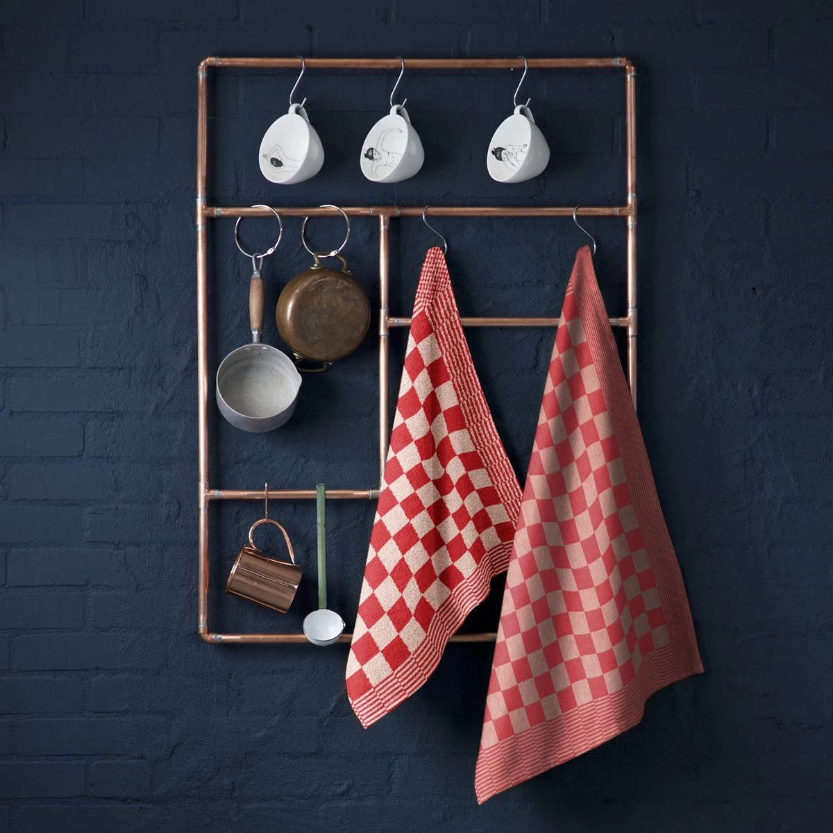 DDDDD De Cuisine Rouge - 2x Torchon 55x50 Cm + 2x Torchon 65x65 Cm - Barbecue 2 DDDDD De Cuisine Rouge - 2x Torchon 55x50 Cm + 2x Torchon 65x65 Cm - Barbecue – Image 2