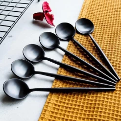 Cuillère à Café Noire - Lot De 4 Noir - Acier Inoxydable - Passe Au Lave-vaisselle - Cuillère à Thé Noire - Cuillère à Glace - Cuillère à Dessert -Fournitures De Cuisine Boutique 1200x1200 235