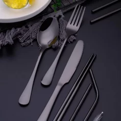 House Of Husk™ - Couverts De Voyage Zwart - Acier Inoxydable - Ensemble De Couverts De Voyage - Baguettes - Baguettes - Pailles Réutilisables Avec Brosse - Unique - 7 Pièces - Lavable Au Lave-vaisselle - Baguettes à Sushi - Nouilles -Fournitures De Cuisine Boutique 1200x1200 31