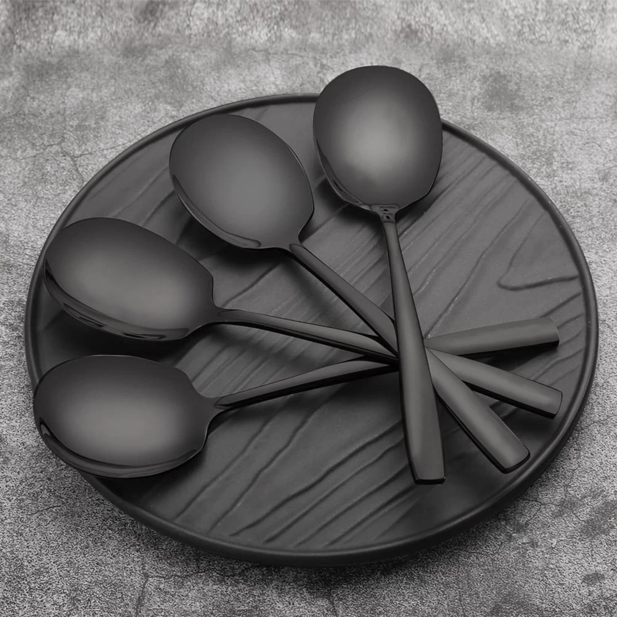 Ensemble De Cuillères De Service House Of Set - Zwart - Cuillère De Service - Cuillère De Salutation - Cuillère à Pommes De Terre - 21 Cm - Acier Inoxydable - 4 Pièces 3 Ensemble De Cuillères De Service House Of Set - Zwart - Cuillère De Service - Cuillère De Salutation - Cuillère à Pommes De Terre - 21 Cm - Acier Inoxydable - 4 Pièces – Image 3