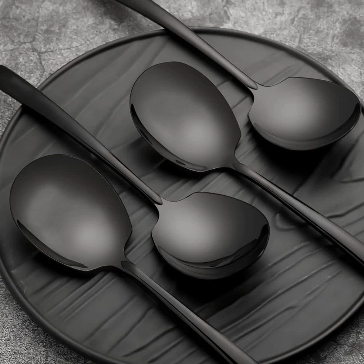 Ensemble De Cuillères De Service House Of Set - Zwart - Cuillère De Service - Cuillère De Salutation - Cuillère à Pommes De Terre - 21 Cm - Acier Inoxydable - 4 Pièces 4 Ensemble De Cuillères De Service House Of Set - Zwart - Cuillère De Service - Cuillère De Salutation - Cuillère à Pommes De Terre - 21 Cm - Acier Inoxydable - 4 Pièces – Image 4