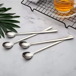 House Of Husk® - Set De Cuillères à Latte Macchiato - 20CM - Argent - Cuillère à Café - Cuillère à Long Drink - Cuillère à Sorbet - Cuillère à Café - Acier Inoxydable - 6 Pièces -Fournitures De Cuisine Boutique 1200x1200 390