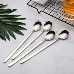 House Of Husk® - Set De Cuillères à Latte Macchiato - 20CM - Argent - Cuillère à Café - Cuillère à Long Drink - Cuillère à Sorbet - Cuillère à Café - Acier Inoxydable - 6 Pièces -Fournitures De Cuisine Boutique 1200x1200 391