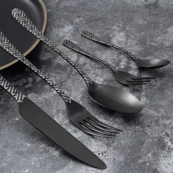 BEWOS 30 Pièces Finition Satinée, Noir, Mat, Acier Inoxydable, Couverts Avec Couteau, Fourchette, Cuillère, Vaisselle Pour 6 Personnes, Va Au Lave-vaisselle / Facile à Nettoyer 11 BEWOS 30 Pièces Finition Satinée, Noir, Mat, Acier Inoxydable, Couverts Avec Couteau, Fourchette, Cuillère, Vaisselle Pour 6 Personnes, Va Au Lave-vaisselle / Facile à Nettoyer -Fournitures De Cuisine Boutique 1200x1200 44