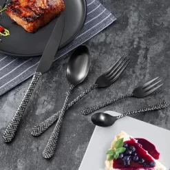 BEWOS 30 Pièces Finition Satinée, Noir, Mat, Acier Inoxydable, Couverts Avec Couteau, Fourchette, Cuillère, Vaisselle Pour 6 Personnes, Va Au Lave-vaisselle / Facile à Nettoyer 12 BEWOS 30 Pièces Finition Satinée, Noir, Mat, Acier Inoxydable, Couverts Avec Couteau, Fourchette, Cuillère, Vaisselle Pour 6 Personnes, Va Au Lave-vaisselle / Facile à Nettoyer -Fournitures De Cuisine Boutique 1200x1200 45